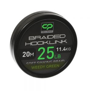 Carp Pro - Fir Textil Delight Braided Hooklink Soft Sinking  Weedy Green 20m / 25lb / 11,4kg
