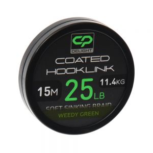 Carp Pro - Fir Textil Delight cu Camasa Coated Hooklink Soft Sinking Weedy Green 15m / 25lb / 11,4kg