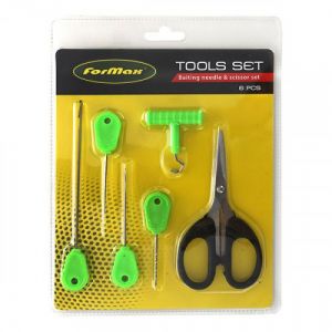 Formax - Boilie Kit 6 Accesorii, Baiting Needle & Scissors